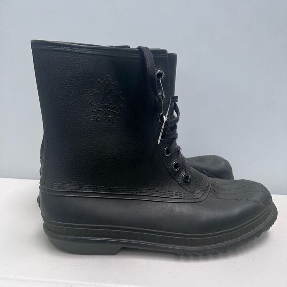 SOREL KAUFMAN Men's Size 12 Black Winter Insulated Rubber Boots - Picture 1 of 8